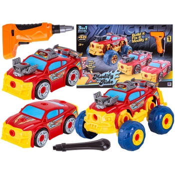 Sportowy, Terenowy Samochód do rozkręcania i skręcania 3w1 TUNING + Wkrętarka Monster Truck