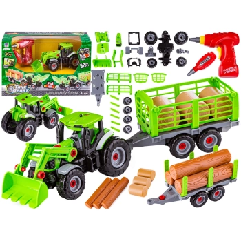 TRAKTOR Z NACZEPĄ Do Rozkręcania, CIĄGNIK Wkrętarka 52 EL.