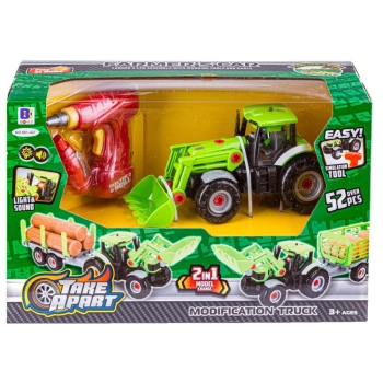 TRAKTOR Z NACZEPĄ Do Rozkręcania, CIĄGNIK Wkrętarka 52 EL.