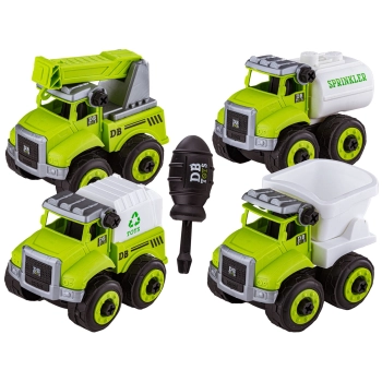 4w1 Ciężarówka, Samochód Ciężarowy, Wywrotka Do Rozkręcania 36 Elementów 4 Pojazdy