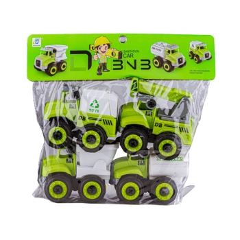 4w1 Ciężarówka, Samochód Ciężarowy, Wywrotka Do Rozkręcania 36 Elementów 4 Pojazdy