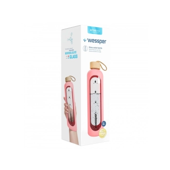 Butelka szklana Wessper Activemax Crystalline 1000ml - różowy