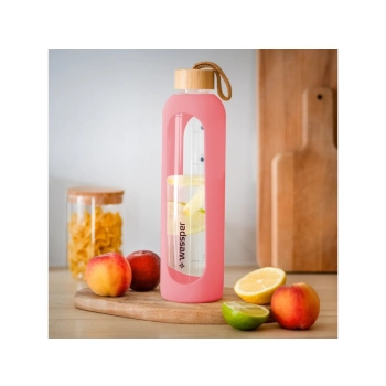 Butelka szklana Wessper Activemax Crystalline 1000ml - różowy