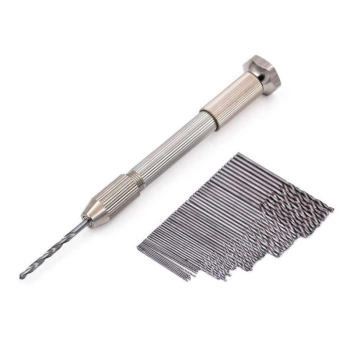 Wiertarka ręczna dociskowa + Wiertła, 50 Sztuk Wierteł