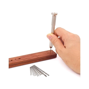 Wiertarka ręczna dociskowa + Wiertła, 50 Sztuk Wierteł