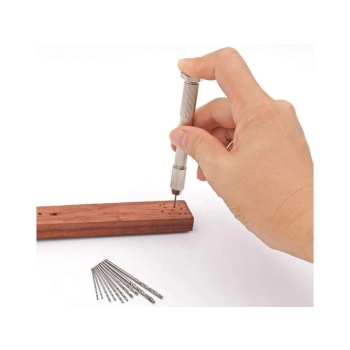 Wiertarka ręczna dociskowa + Wiertła, 50 Sztuk Wierteł