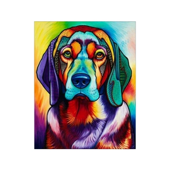 OBRAZ MALOWANIE PO NUMERACH RAMA 40x50cm PIES W KOLORZE