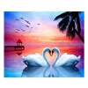 OBRAZ MALOWANIE PO NUMERACH RAMA 50x40cm DWA ŁABĘDZIE - SERCE