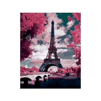 OBRAZ MALOWANIE PO NUMERACH RAMA 40x50cm PARYŻ - WIEŻA EIFFLA