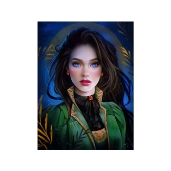 OBRAZ MALOWANIE PO NUMERACH RAMA 40x50cm NIEBIESKOOKA DZIEWCZYNA