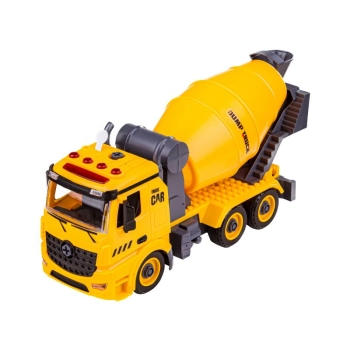 Ciężarówka 3w1, Samochód Ciężarowy Do Rozkręcania, Betoniarka, Koparka, Dźwig Z Hakiem