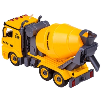 Ciężarówka 3w1, Samochód Ciężarowy Do Rozkręcania, Betoniarka, Koparka, Dźwig Z Hakiem