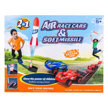 Wyrzutnia Piankowych Rakiet Oraz Samochodów, Rakiety + 2 Auta Wyścigowe Przecena 3