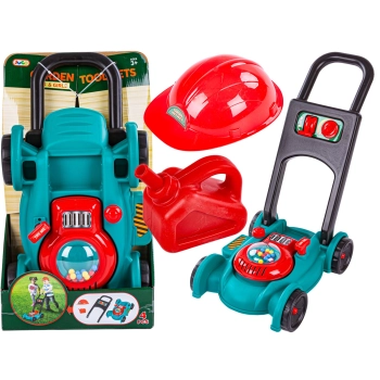 Kosiarka Do Trawy Ogrodowa Dla Dzieci + Kask + Kanister Chodzik Pchacz