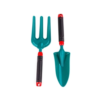 Zestaw Narzędzi Ogrodowych Dla Dzieci Taczka + Akcesoria 18 Elementów Grabki Łopata Konewka