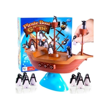 Gra Zręcznościowa Balansujący Okręt Piracki Statek Balansujące Pingwiny na Statku