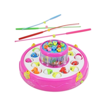 Gra WĘDKOWANIE, Rybki, Łowienie Rybek, 2 Jeziorka, Podświetlenie, Dźwięk RÓŻOWY ZESTAW