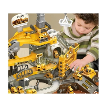 Zjazd samochodowy Tor Kulkowy PLAC BUDOWY Garaż Parking Zjeżdżalnia Dźwig