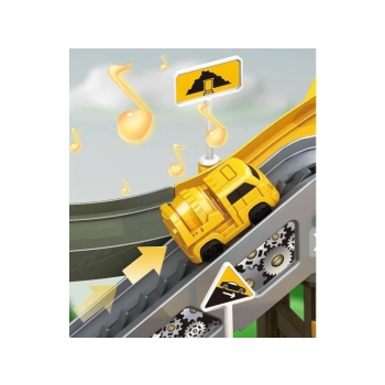 Zjazd samochodowy Tor Kulkowy PLAC BUDOWY Garaż Parking Zjeżdżalnia Dźwig