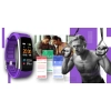 Smartband Giewont Czarny GW200-3 + Pasek Fioletowy