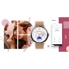 Smartwatch Damski Giewont GW330-1 Różowe Złoto-Róż Pudrowy Pasek Silikonowy + Bransoleta Różowe Złoto