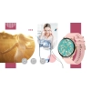 Smartwatch Damski Giewont GW330-1 Różowe Złoto-Róż Pudrowy Pasek Silikonowy + Bransoleta Różowe Złoto