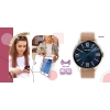 Smartwatch Damski Giewont GW330-1 Różowe Złoto-Róż Pudrowy Pasek Silikonowy + Bransoleta Różowe Złoto
