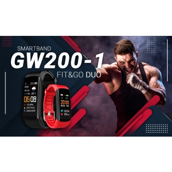 Smartband Giewont Czarny GW200-1 + Pasek Czerwony