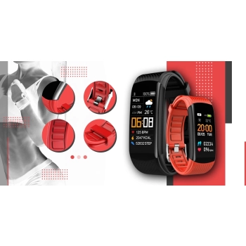 Smartband Giewont Czarny GW200-1 + Pasek Czerwony
