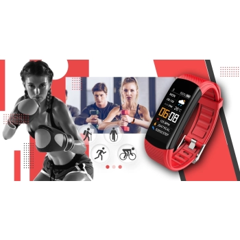 Smartband Giewont Czarny GW200-1 + Pasek Czerwony