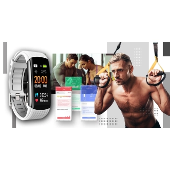 Smartband Giewont Czarny GW200-2 + Pasek Biały