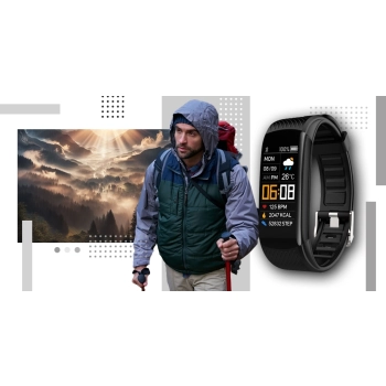Smartband Giewont Czarny GW200-2 + Pasek Biały