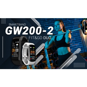 Smartband Giewont Czarny GW200-2 + Pasek Biały