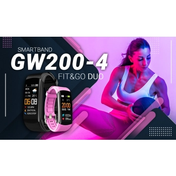 Smartband Giewont Czarny GW200-4 + Pasek Różowy
