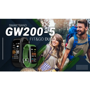 Smartband Giewont Czarny GW200-5 + Pasek Zielony