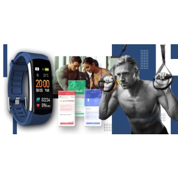 Smartband Giewont Czarny GW200-6 + Pasek Granatowy