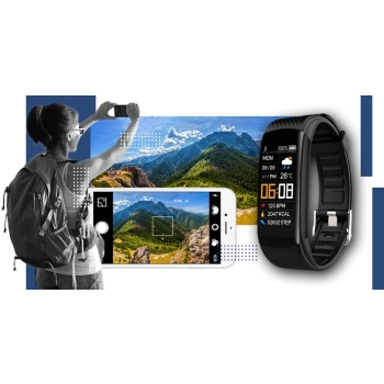 Smartband Giewont Czarny GW200-6 + Pasek Granatowy