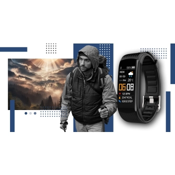 Smartband Giewont Czarny GW200-6 + Pasek Granatowy