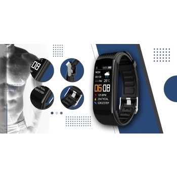 Smartband Giewont Czarny GW200-6 + Pasek Granatowy