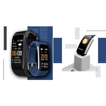 Smartband Giewont Czarny GW200-6 + Pasek Granatowy