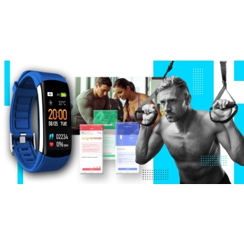 Smartband Giewont Czarny GW200-7 + Pasek Niebieski