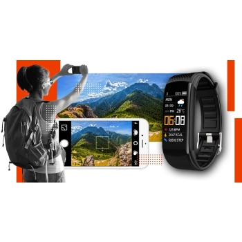 Smartband Giewont Czarny GW200-9 + Pasek Pomarańczowy
