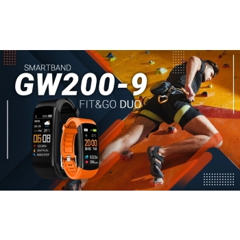 Smartband Giewont Czarny GW200-9 + Pasek Pomarańczowy