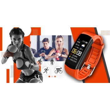 Smartband Giewont Czarny GW200-9 + Pasek Pomarańczowy