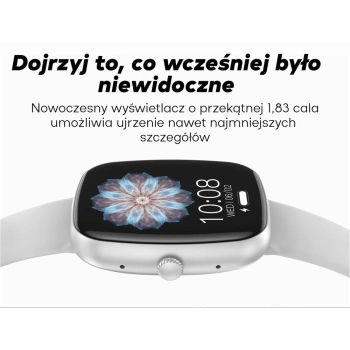 Smartwatch Damski GRAVITY GT18-2 Różowy Pasek Silikonowy + Biały Pasek